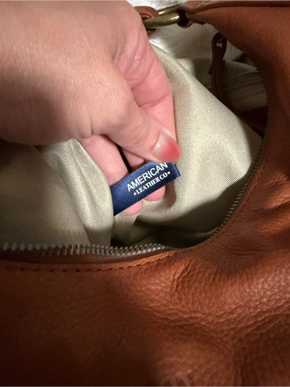 NWOT! American Leather Co. Viv Leather Hobo cognac color